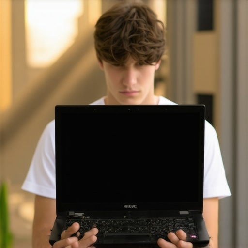 Close-up of a rugged laptop with reinforced build quality suitable for students