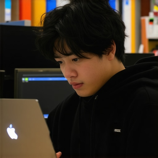 Student shopping for affordable laptop Student comparing laptops in store