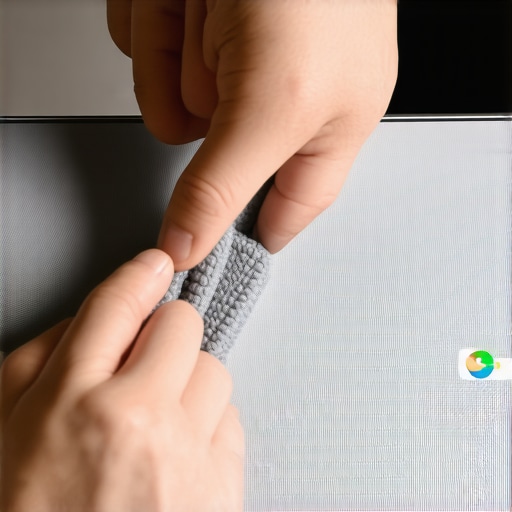 Parent maintaining a Chromebook Person cleaning a Chromebook screen with a microfiber cloth for maintenance.