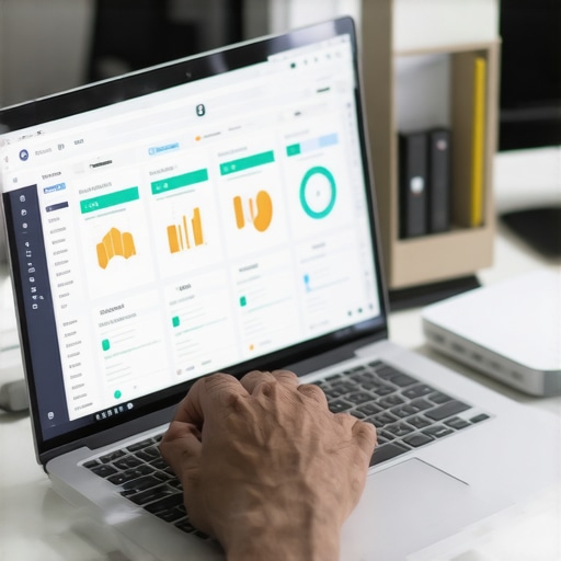 Person checking system health tools on a student laptop to ensure optimal performance.