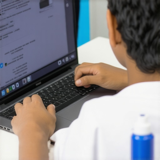 A student performing maintenance on their Chromebook with tools and software.