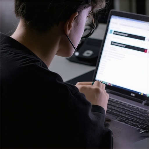 Student performing routine maintenance on a laptop with cleaning and monitoring software.