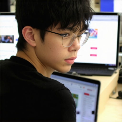 Student looking at laptop reviews online with multiple tabs open