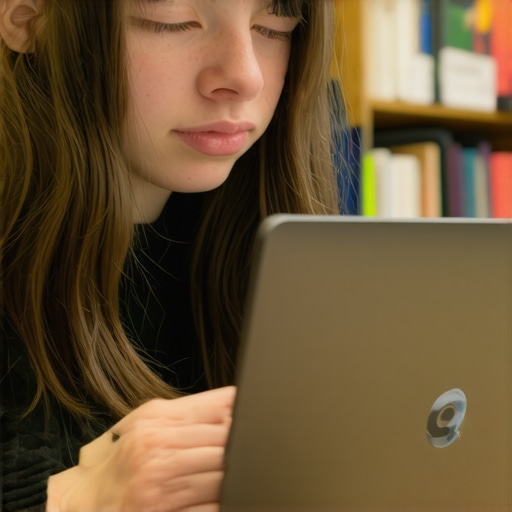 A student working on a budget-friendly Chromebook in a university library